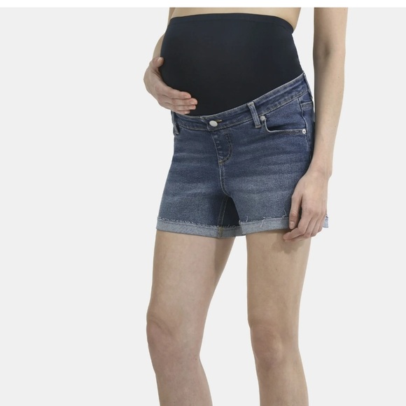 🔥4X$25 Time and Tru Women's Maternity Roll Cuff Shorts Size M - Picture 2 of 11